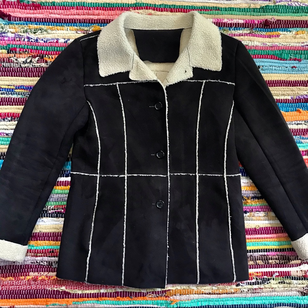 Marc New York ~ Faux suede shearling coat